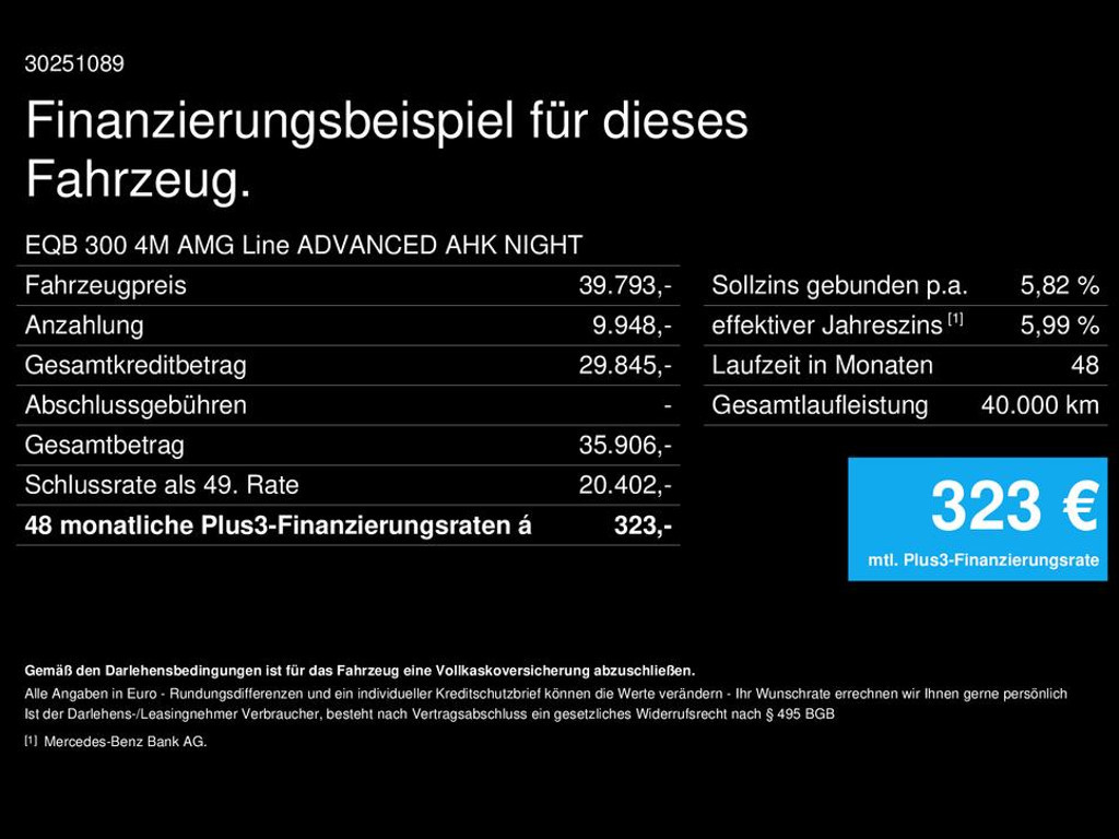 Mercedes-Benz E-Klasse EQB 4MATIC AMG Line 300