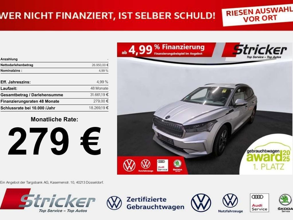 Skoda Enyaq iV60 279,-ohne Anzahlung Navi Matrix Kame