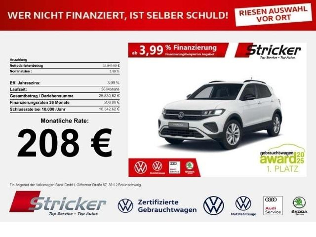 Volkswagen T-Cross DSG Life 1.0 TSI