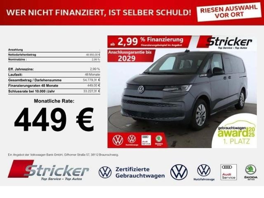 Volkswagen Multivan DSG 2.0 TSI Lang T7