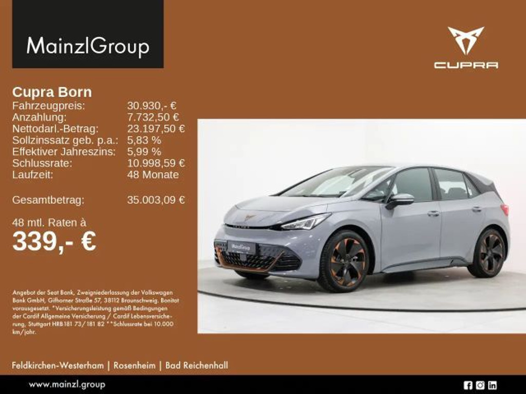Cupra Born 62kW ACC 360° CarPlay Klima