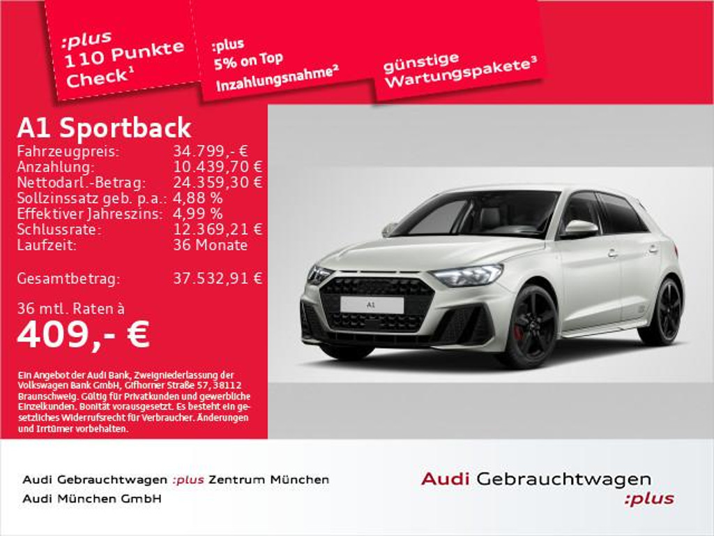 Audi A1 Sportback S-Line S-Tronic 40 TFSI