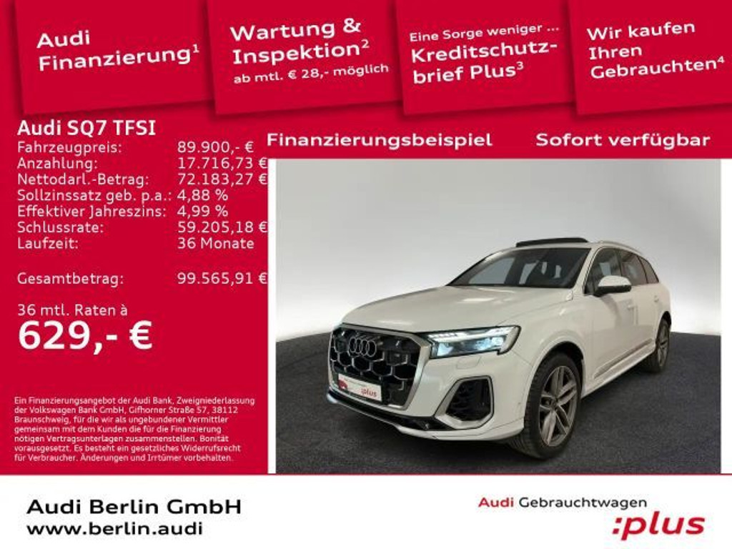 Audi SQ7 tiptr. AHK STDHZG 7.SITZER HUD PANO RFK