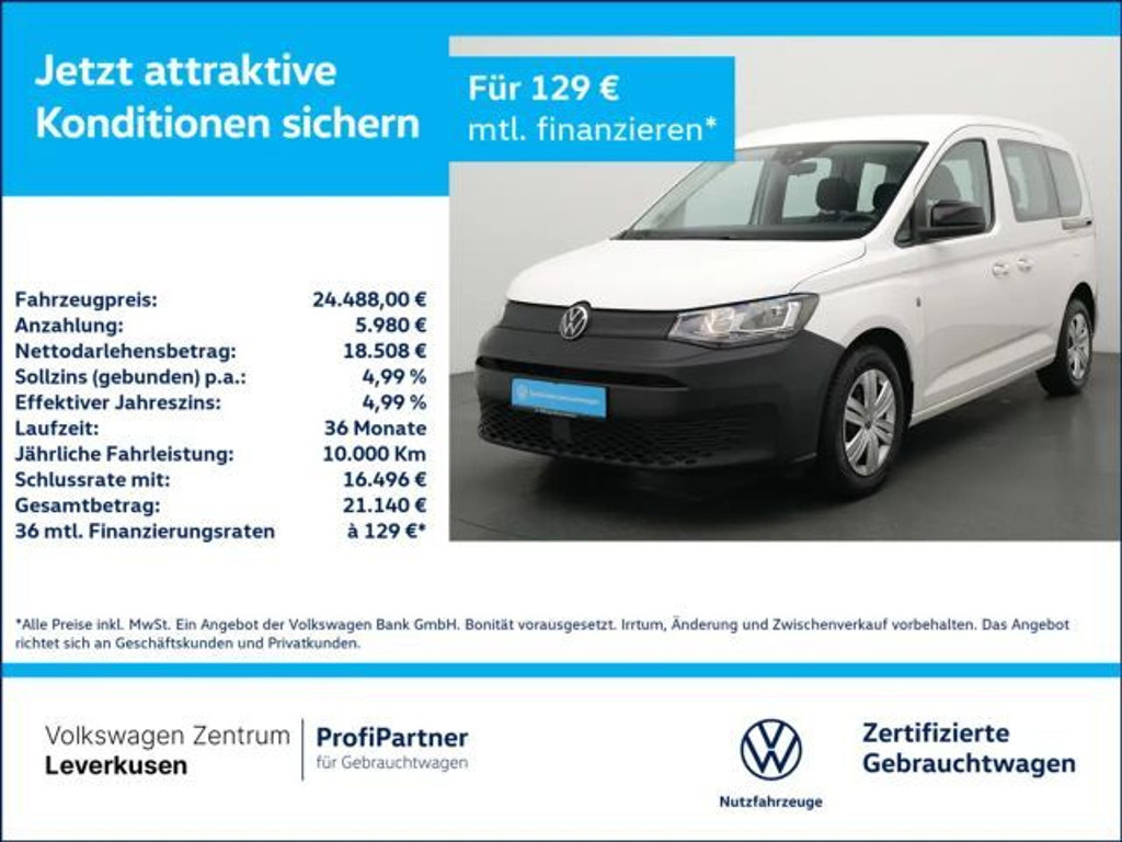 Volkswagen Caddy AHK CARPLAY KLIMA PORT NAVI