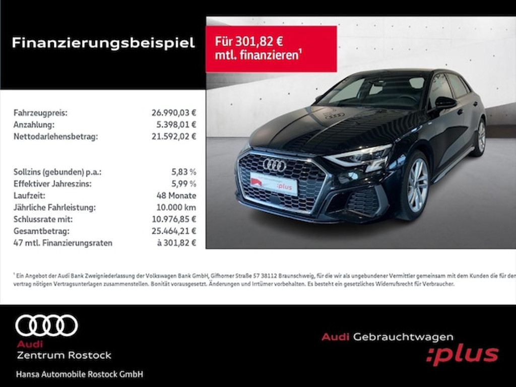 Audi A3 Sportback S-Line S-Tronic 30 TDI