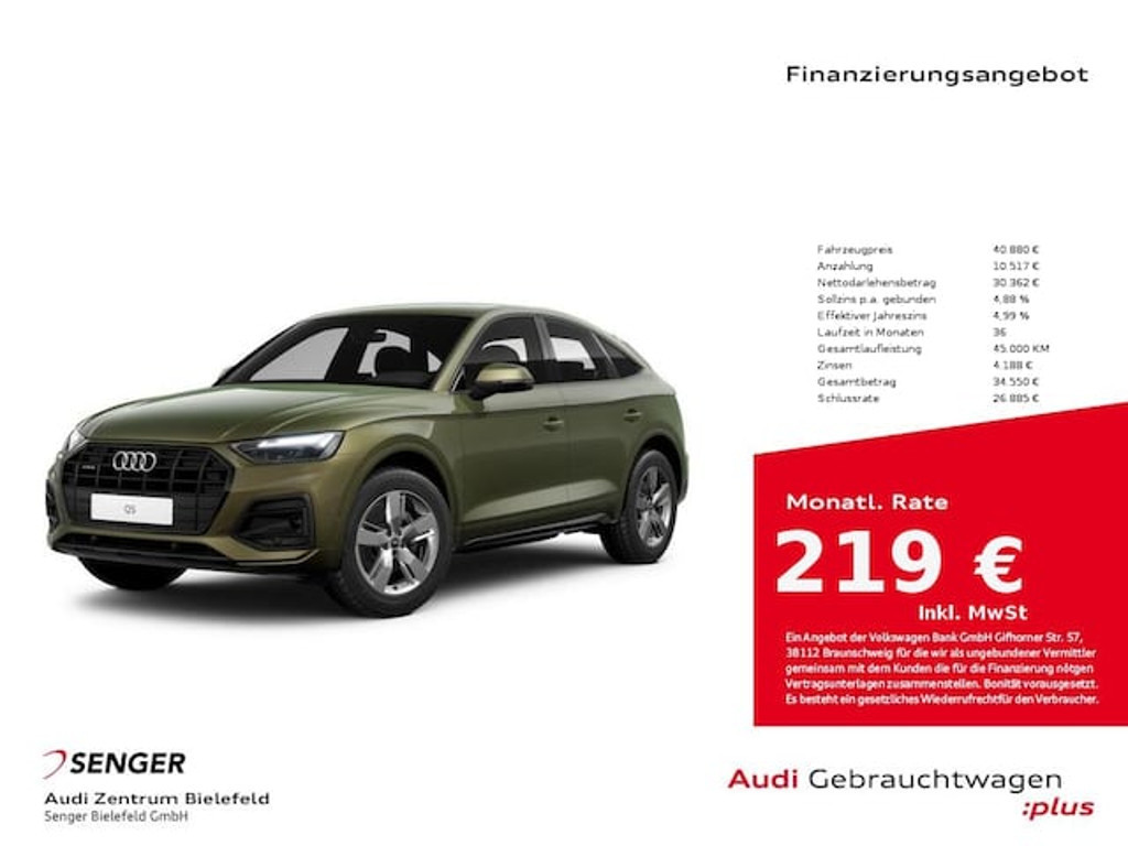 Audi Q5 Sportback Quattro S-Tronic 40 TDI