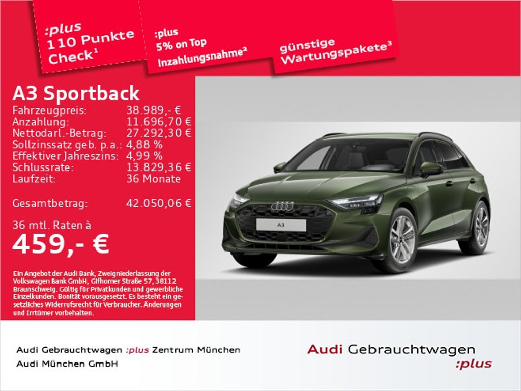 Audi A3 Sportback S-Tronic Hybride 40 TFSI