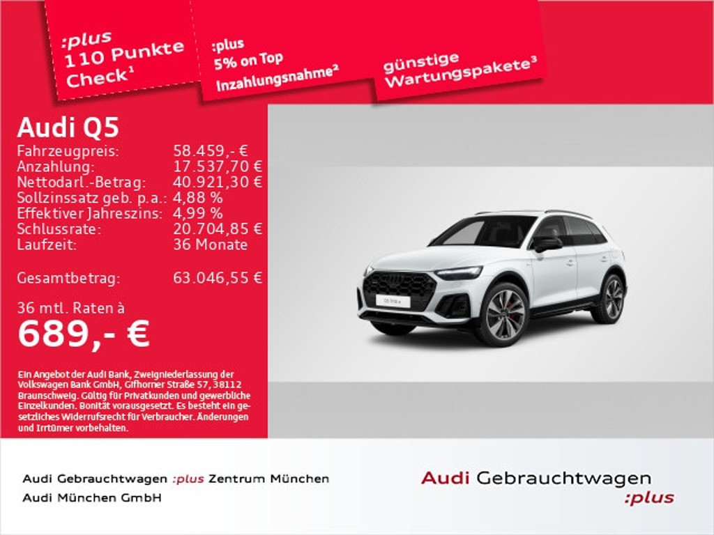 Audi Q5 Quattro Business S-Line S-Tronic Hybride 50 TFSI