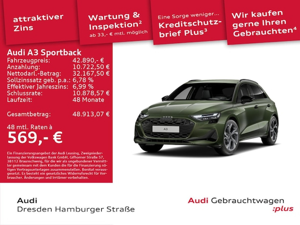 Audi A3 Sportback S-Tronic Hybride 40 TFSI