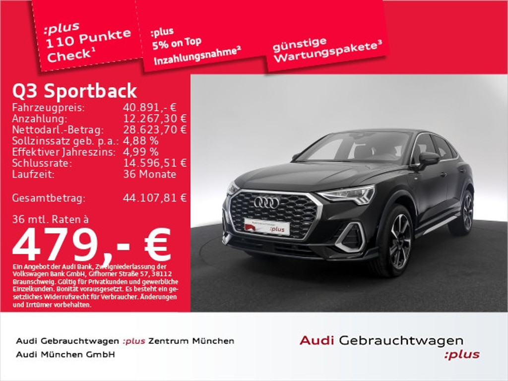 Audi Q3 Sportback S-Line S-Tronic Hybride 45 TFSI