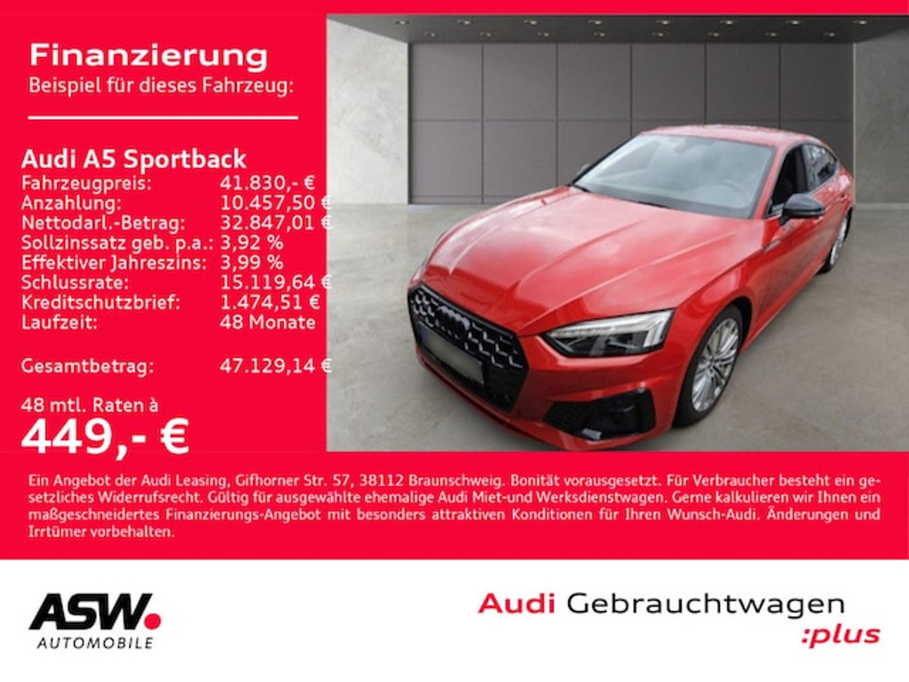 Audi A5 Sportback Quattro S-Tronic 40 TDI