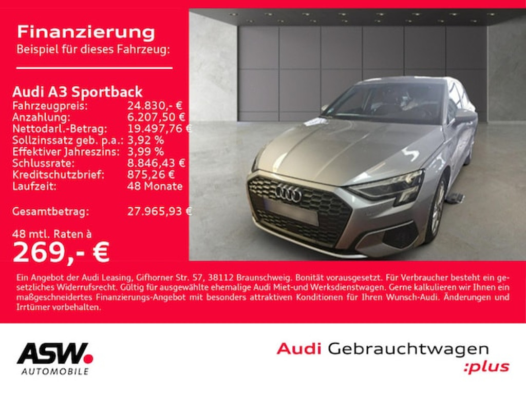 Audi A3 Sportback S-Tronic Hybride 40 TFSI