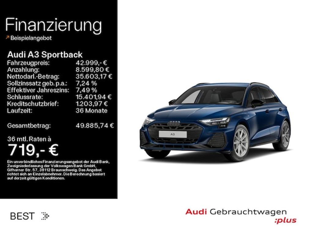 Audi A3 Sportback S-Line S-Tronic Hybride 40 TFSI