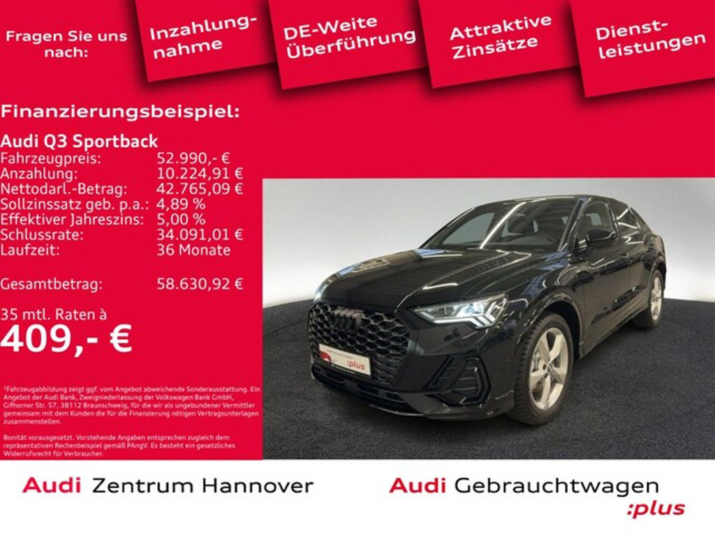 Audi Q3 Sportback Quattro S-Line S-Tronic 40 TFSI