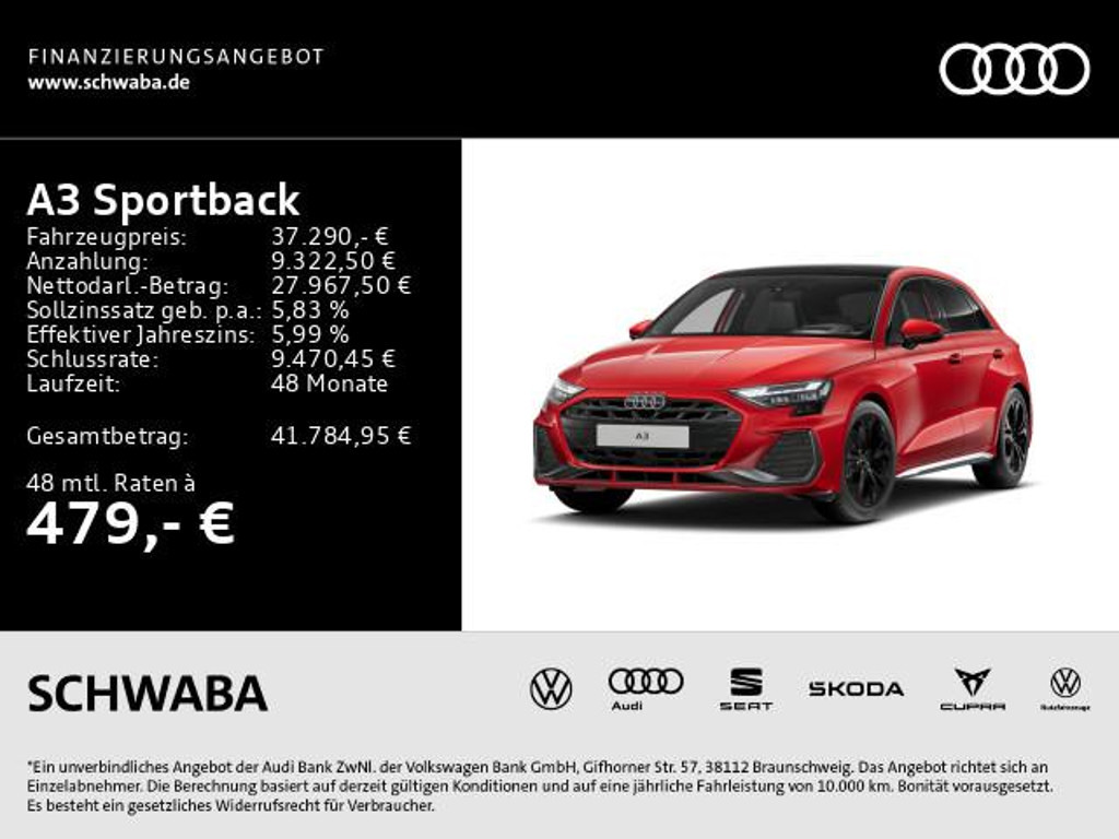 Audi A3 Sportback Sedan S-Line S-Tronic 30 TFSI