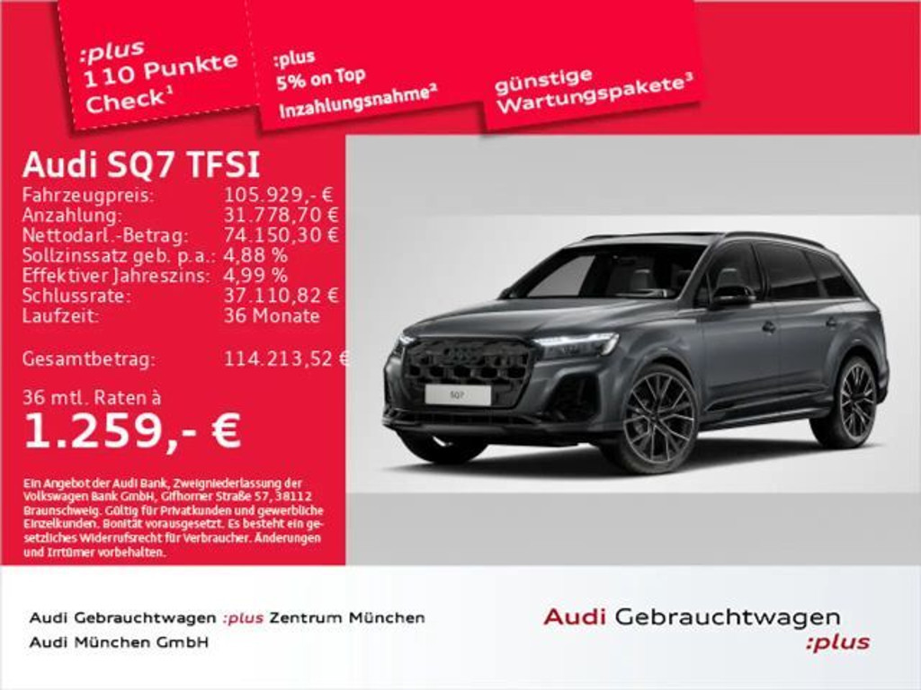 Audi SQ7 UPE:151" Pano/B&O/AHK/22"Zoll/HD-Matrix