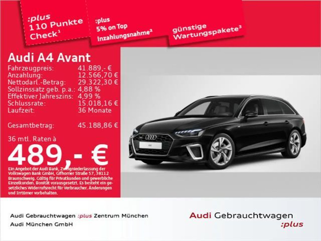 Audi A4 Quattro S-Line S-Tronic 40 TFSI