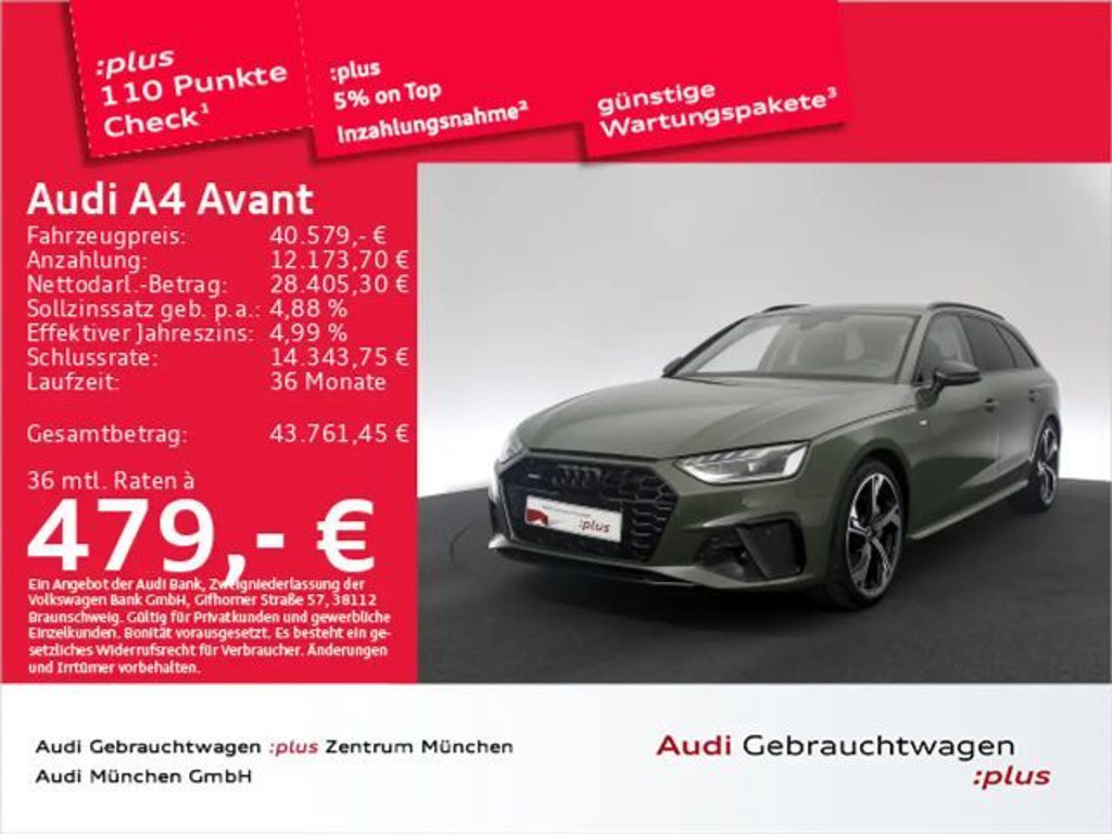 Audi A4 Quattro S-Line S-Tronic 40 TFSI