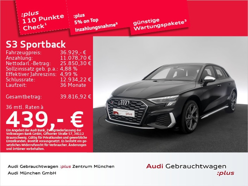 Audi S3 Sportback Quattro S-Tronic