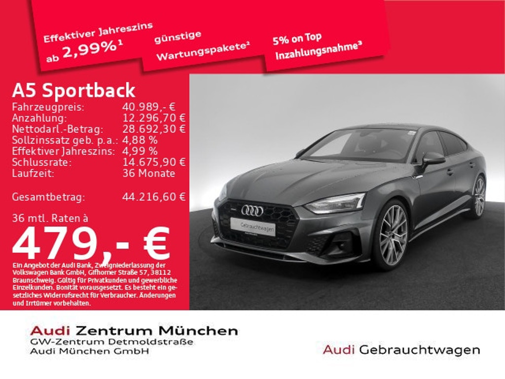 Audi A5 Sportback Quattro Business S-Line S-Tronic 45 TFSI