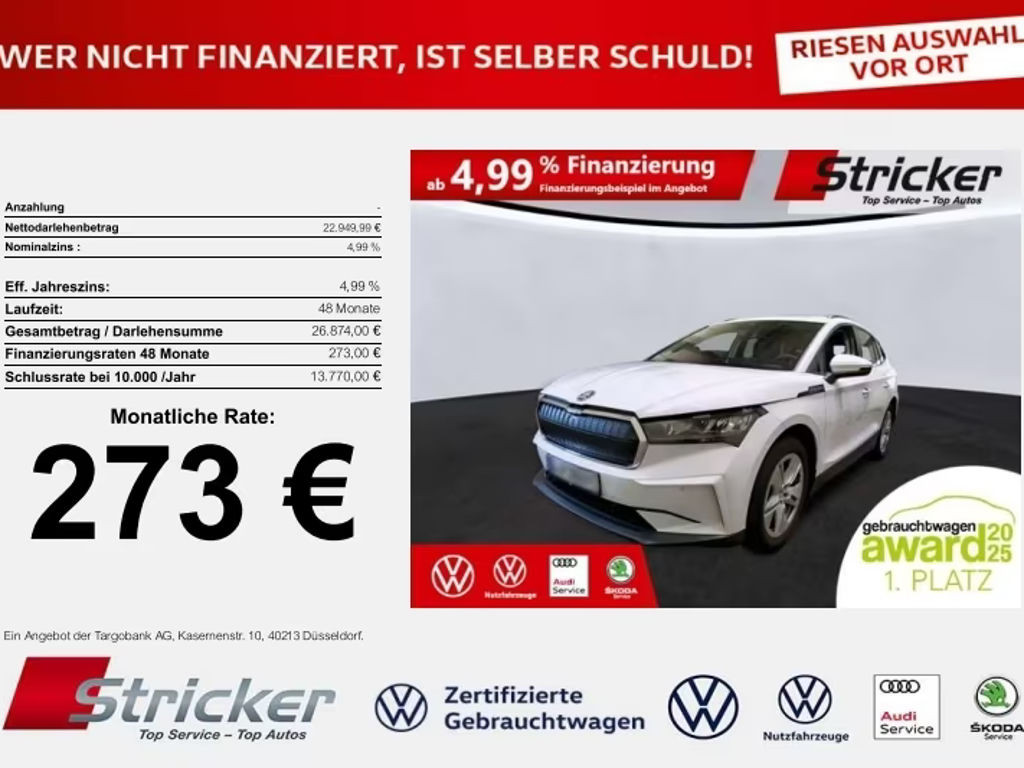 Skoda Enyaq iV iV60 273,-ohne Anzahlung AHK Leder Kamera