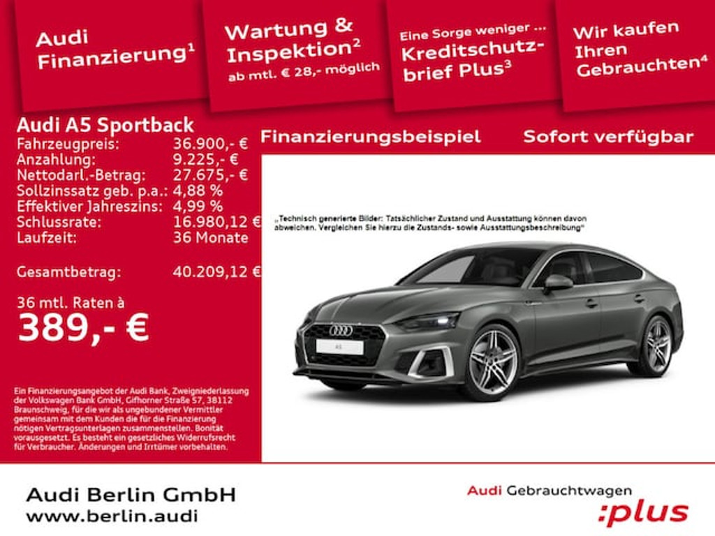 Audi A5 Sportback Business S-Line S-Tronic 40 TDI