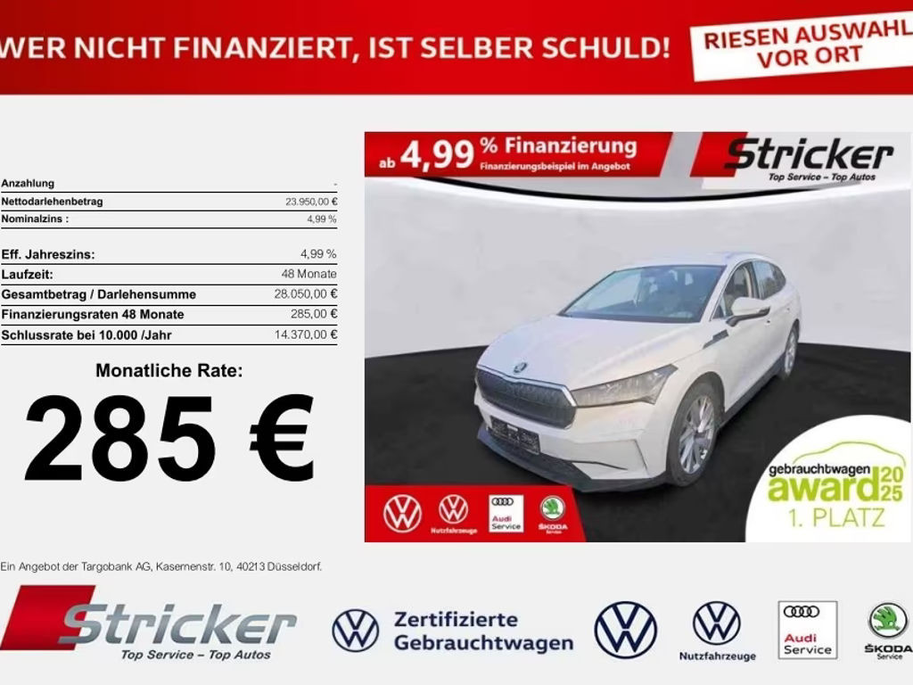 Skoda Enyaq iV iV60 285,-ohne Anzahlung Navi Matrix Wärme