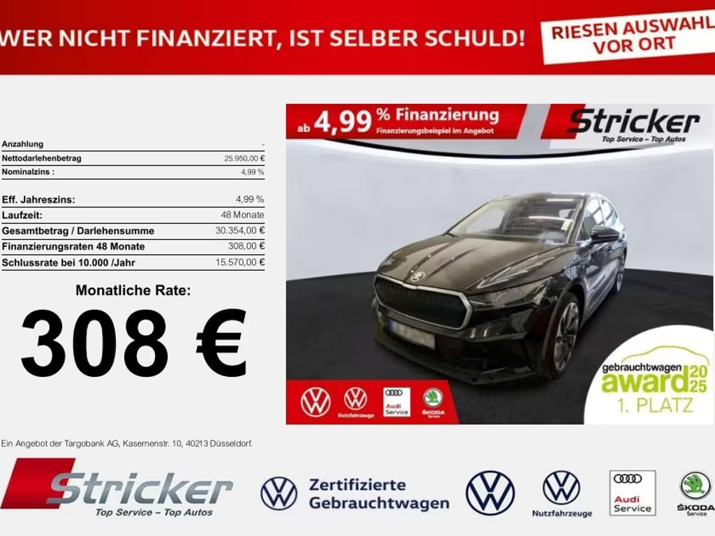 Skoda Enyaq iV iV80 308,-ohne Anzahlung Navi Matrix Leder