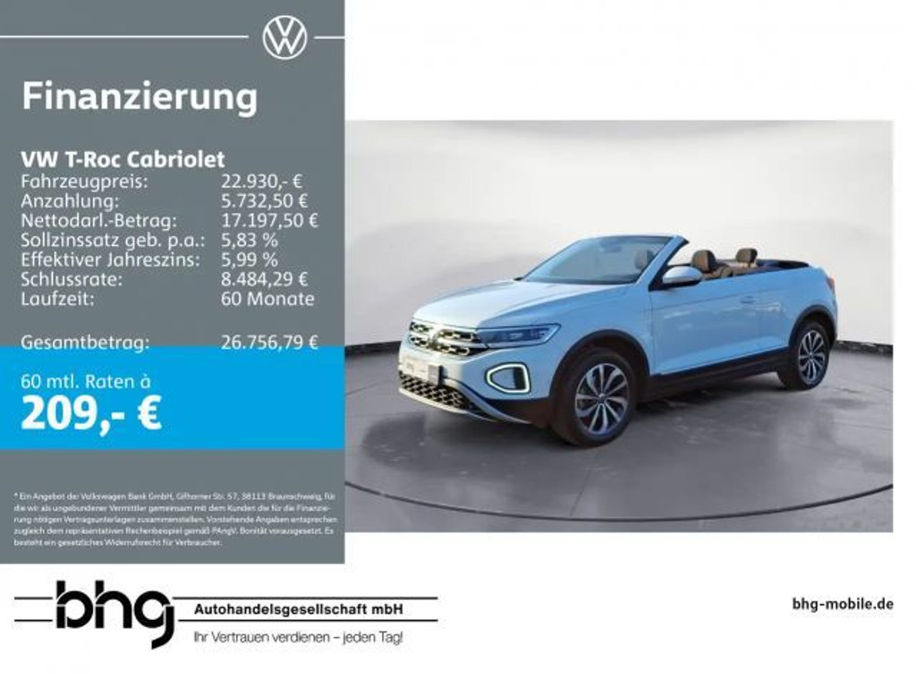 Volkswagen T-Roc Style Cabriolet 1.0 TSI