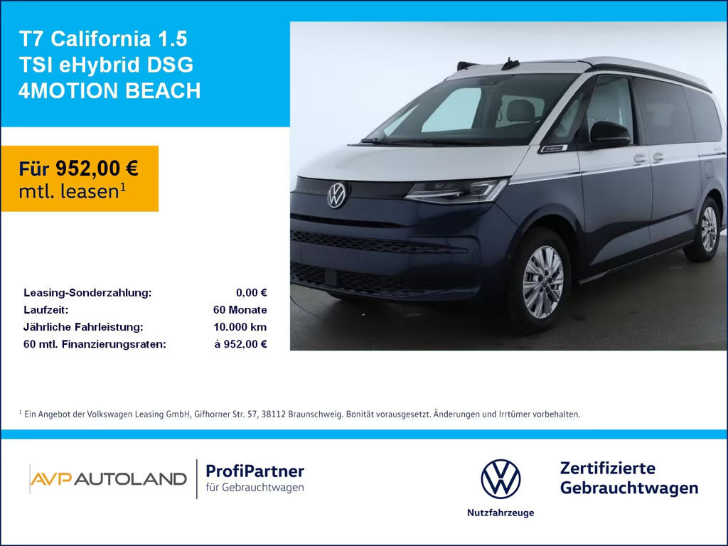 Volkswagen CALIFORNIA 4Motion DSG eHybrid 1.5 TSI T7 Beach