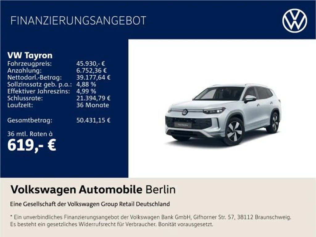 Volkswagen Tayron 4Motion DSG Life 2.0 TSI