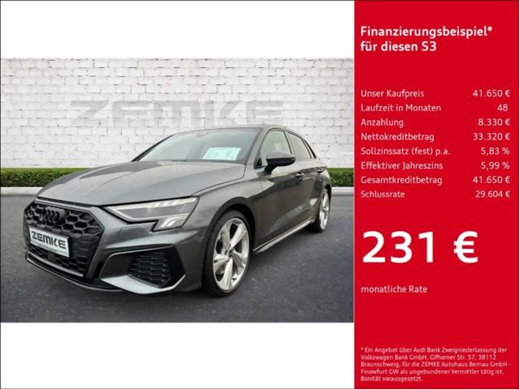 Audi S3 Sportback Sedan Quattro S-Tronic 2.0 TFSI