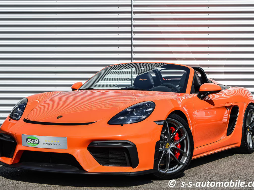 Porsche Boxster Spyder PTS Gulforange Vollschalen Carbon 1.Hand