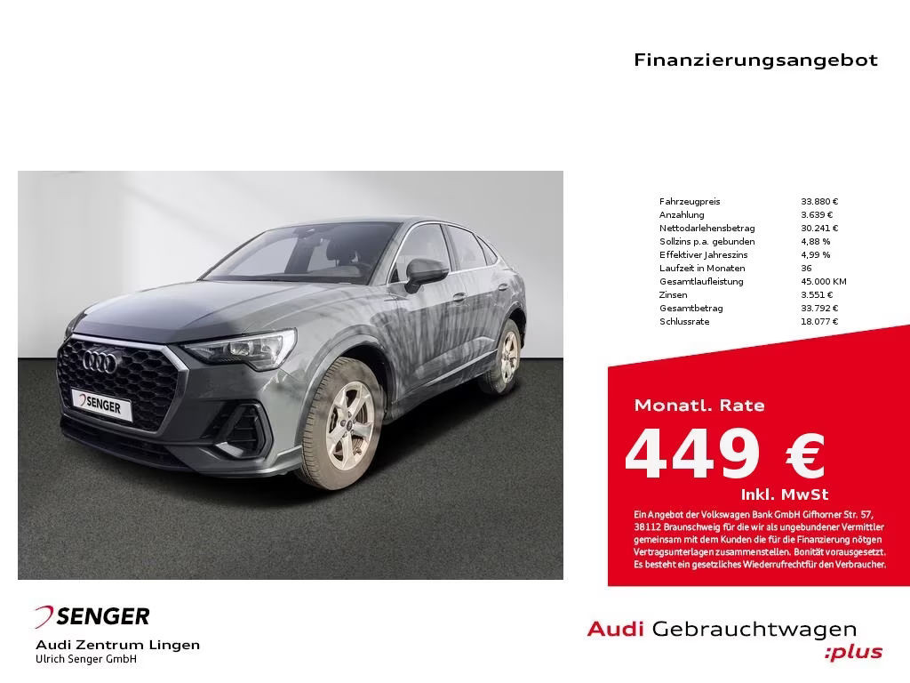 Audi Q3 Sportback Quattro S-Tronic 35 TDI