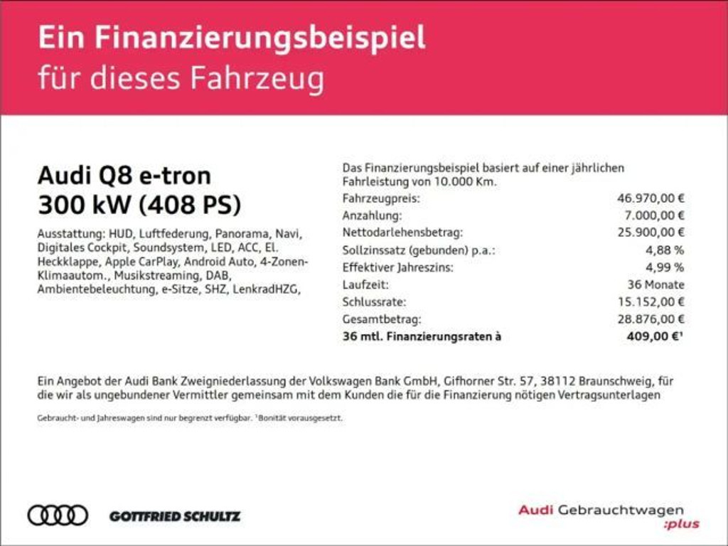 Audi Q8 e-tron Sportback Quattro S-Line 55