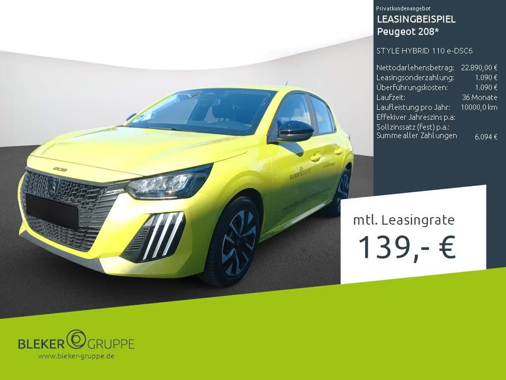 Peugeot e-208 Style Hybrid
