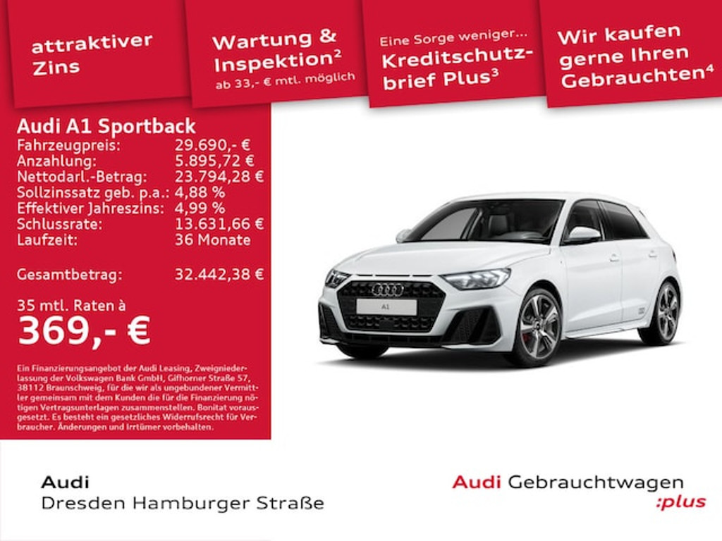 Audi A1 Sportback S-Line S-Tronic 40 TFSI