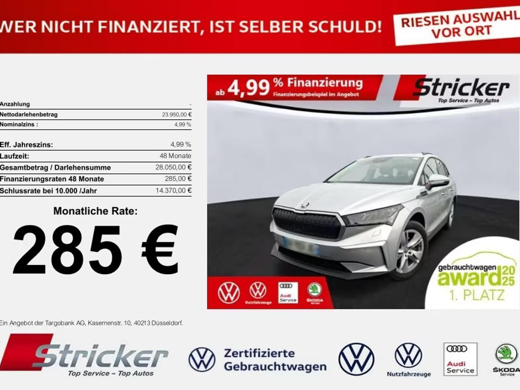 Skoda Enyaq iV iV60 285,-ohne Anzahlung Pano AHK Matrix