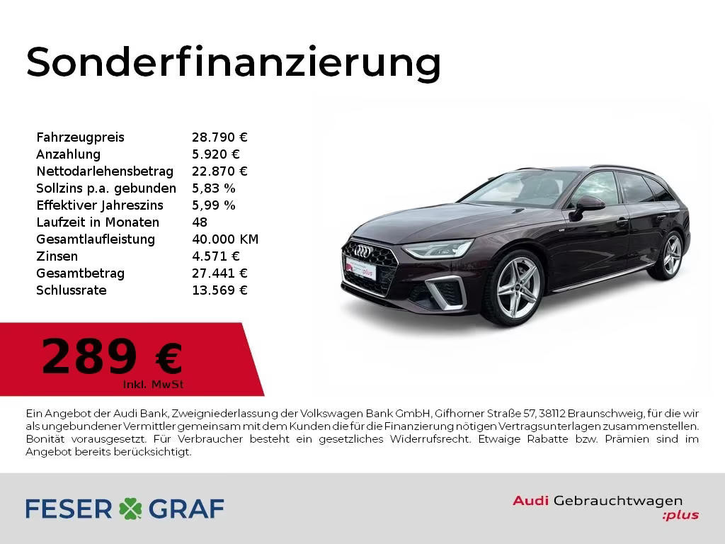 Audi A4 Avant S-Line S-Tronic 40 TFSI