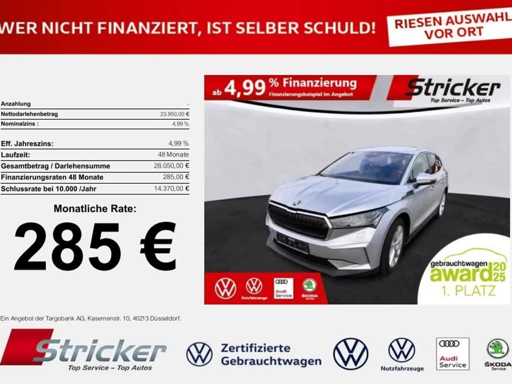 Skoda Enyaq iV iV60 285,-ohne Anzahlung Navi Matrix Kamer