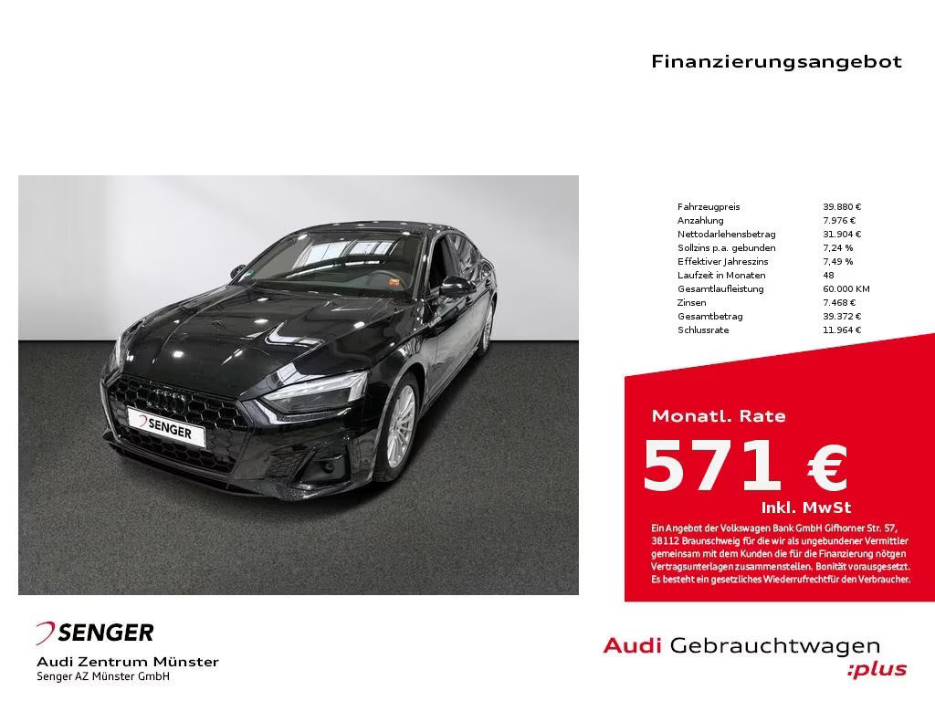 Audi A5 Sportback S-Line S-Tronic 40 TFSI