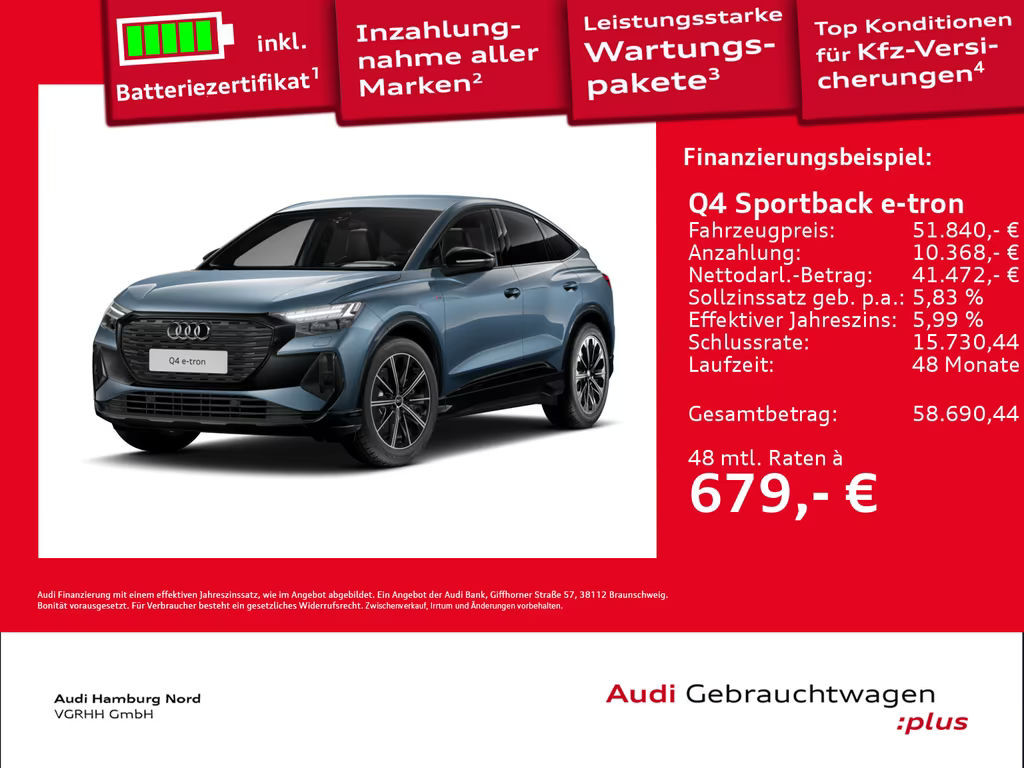 Audi Q4 e-tron Sportback Quattro S-Line