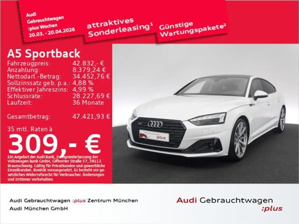 Audi A5 Quattro S-Line S-Tronic 45 TFSI