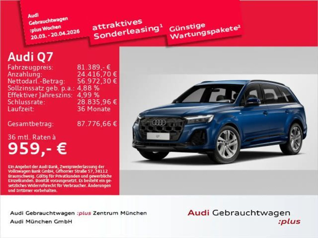 Audi Q7 Quattro S-Line 50 TDI