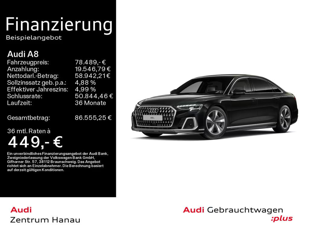 Audi A8 Quattro Hybride Lang