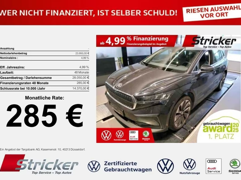 Skoda Enyaq iV iV60 285,-ohne Anzahlung Pano Kamera