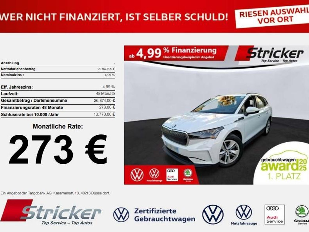 Skoda Enyaq iV iV60 273,-ohne Anzahlung Navi Matrix