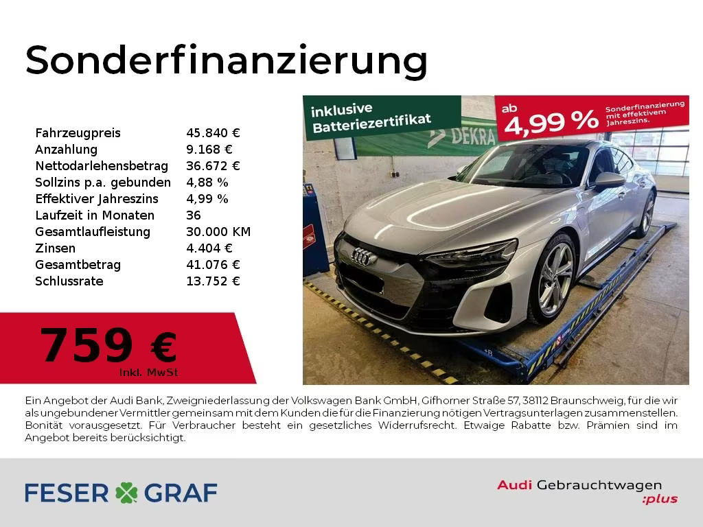 Audi e-tron GT Navi / Kamera / ACC / LED / Pano Rückf