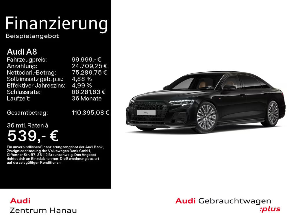 Audi A8 Quattro S-Line Hybride Lang