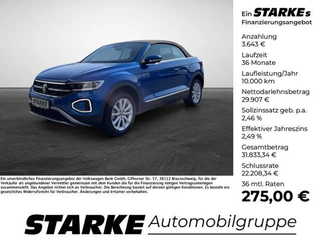 Volkswagen T-Roc DSG Style Cabriolet 1.5 TSI